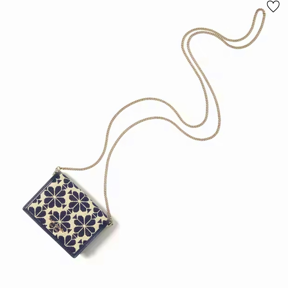 Kate Spade New York ♠️ Flower Jacquard Chain Cardholder 💗💗